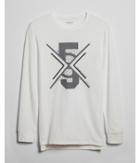 Express Mens Waffle Five Lines Long Sleeve Graphic Tee