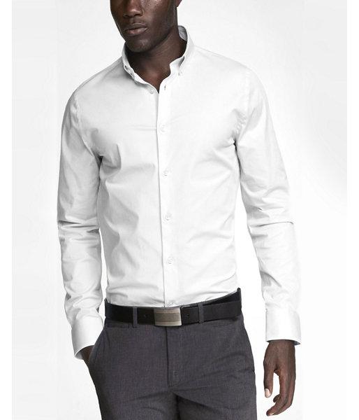 Express Mens Slim Fit Button-down Collar