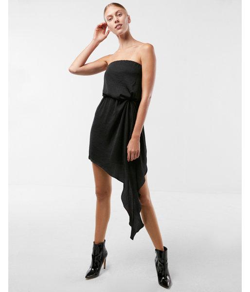 Express Womens Strapless Asymmetrical Hem Dress