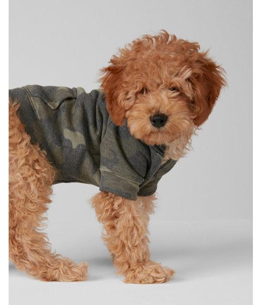 Express Womens Vintage Fleece Camo Dog Hoodie