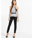 Express Womens Polka Dot Cut Out Peplum Cami