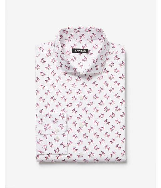 Express Mens Slim Flamingo Print Dress