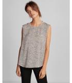 Express Dotted Crew Neck Sleeveless Blouse