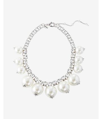 Express Womens Pearl Rhinestone Bracelet