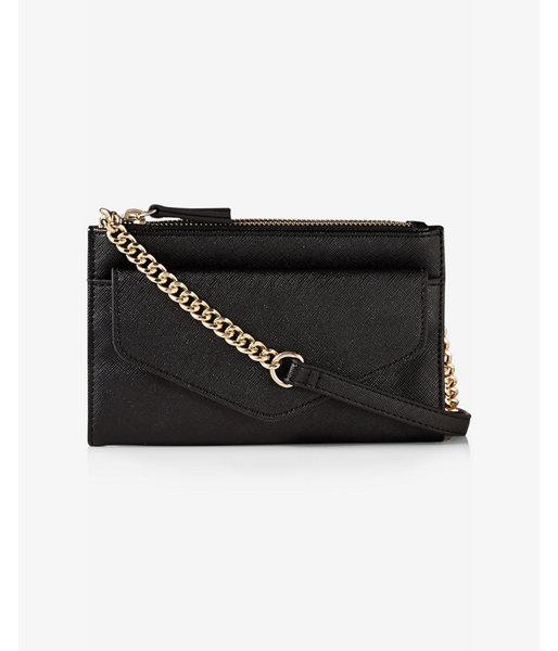Express Womens Double Zip Flap Front Cross Body Bag