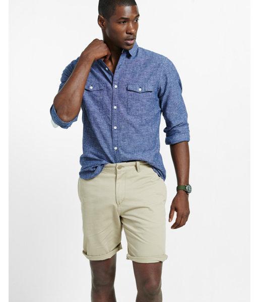 Express Mens 10 Inch Soft Wash Flat Front