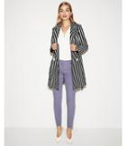 Express Womens Striped Belted Trench Coat