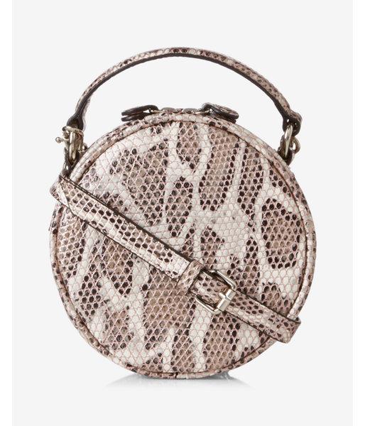 Express Womens Snakeskin Print Round Cross Body Bag