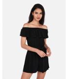 Express Womens Off The Shoulder Ruffle Romper