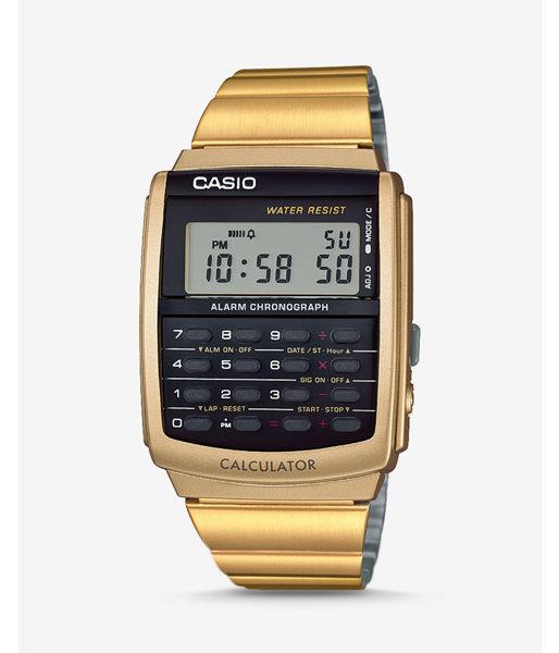 Express Mens Vintage Casio Gold Calculator Watch