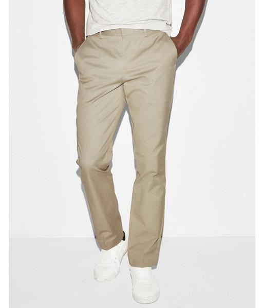 Express Mens Slim Cement Gray Stretch Cotton Dress Pant