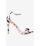Express Women's Shoes Floral Skinny Strap Sleek Heeled