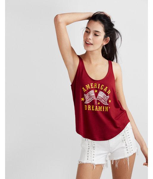 Express American Dreaming Scoop Neck Tank