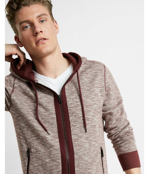 Express Marled Fleece Zip Up Hoodie