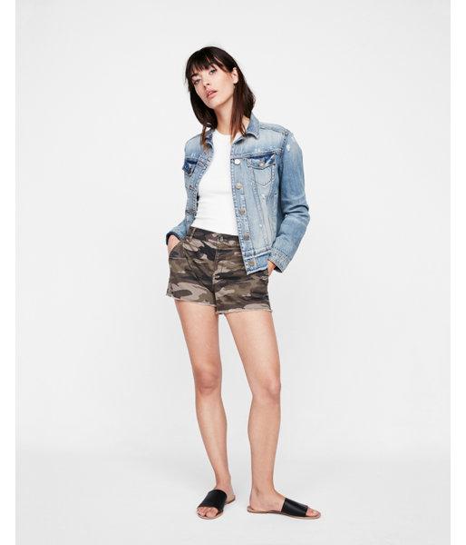 Express Womens Mid Rise Camo Stretch Cutoff