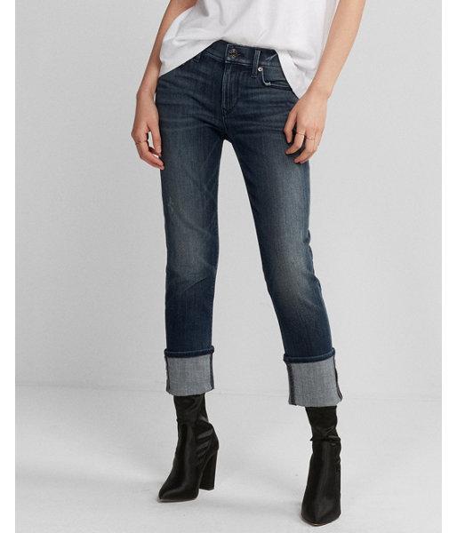 Express Womens Mid Rise Stretch Cuffed Cropped