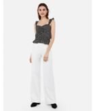 Express Womens Printed Crop Sweetheart Cut-out Ruffle Top