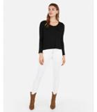 Express Womens Express One Eleven Long Sleeve Cropped Boxy Tee