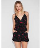 Express Womens Dotted Cherry Surplice Romper