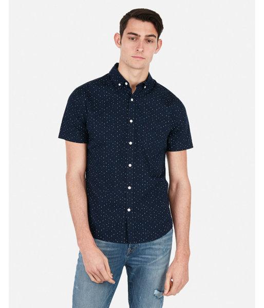 Express Mens Slim Star Print Short