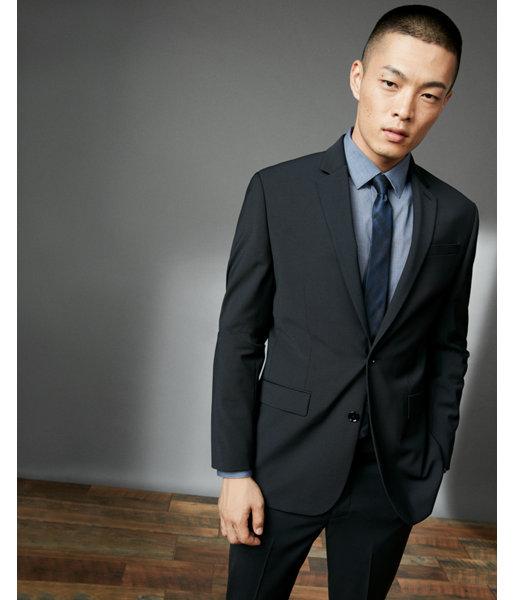Express Mens Express Mens Modern Producer Black Performance Stretch Wool Blend