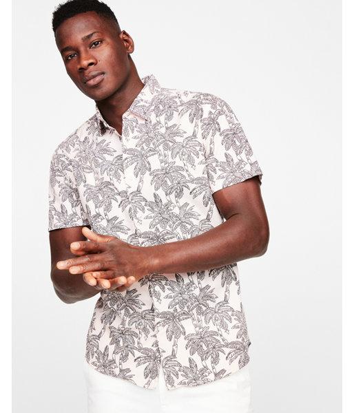 Express Mens Slim Palm Tree Short