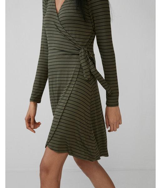 Express Womens Striped Green Wrap Dress