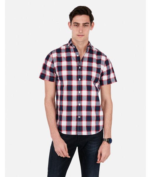 Express Mens Slim Plaid Short
