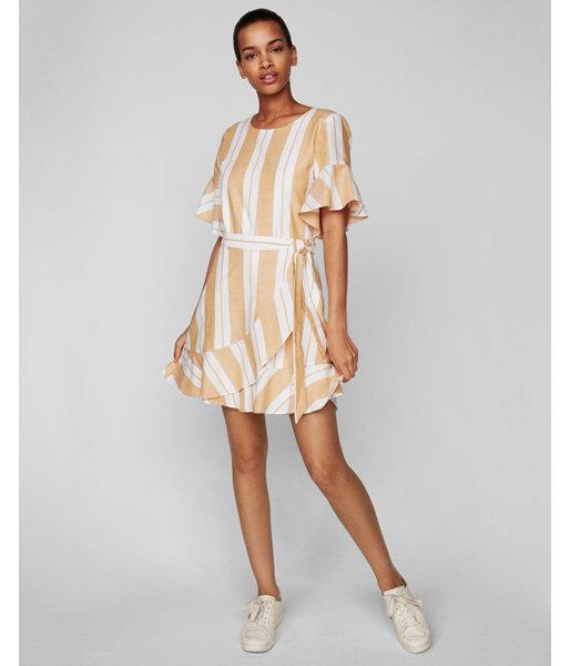 Express Womens Striped Wrap Front Dress