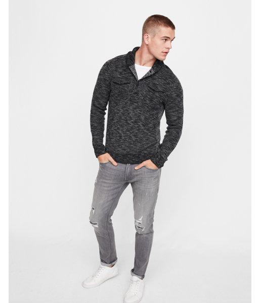 Express Mens Shawl Collar Two Pocket Henley
