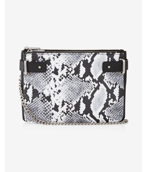 Express Womens 2-in-1 Snake Cross Body Bag