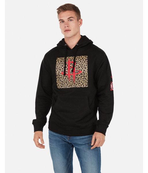 Express Mens Houston Rockets Nba Fleece Hoodie
