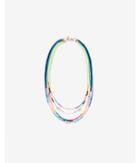 Express Womens Multi-color Five Row Beaded Chain Necklace