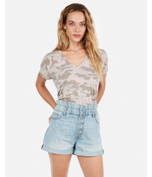 Express Womens Express One Eleven Came Short Sleeve