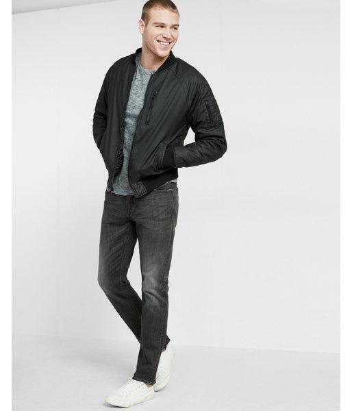 Express Mens Waxy Cotton Ma-1 Bomber Jacket