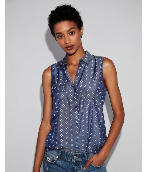 Express Womens Print Sleeveless City Shirt By Express