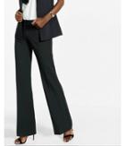 Express Womens Low Rise Flare Wide Waistband Editor Pant