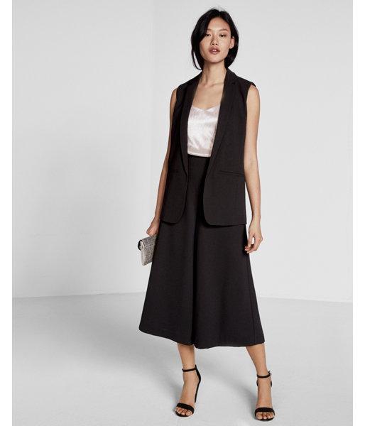 Express Womens Notch Collar Sleeveless Boyfriend Jacket
