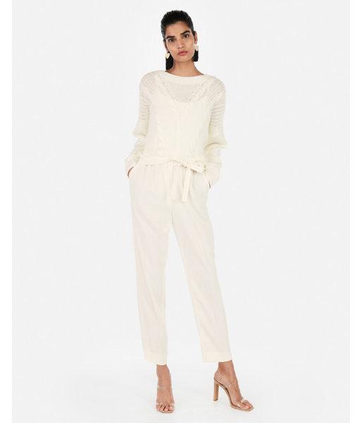 Express Womens Cable Front Split Back Cropped Hi-lo