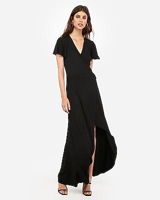 Express Womens Surplice Side Tie Wrap Dress