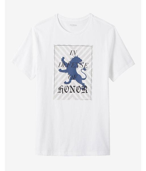 Express Chevron Lion Logo Crew Neck Graphic Tee