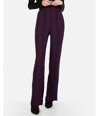 Express Womens Petite Super High Waisted Stripe Wide Leg Dress Pants