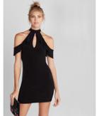 Express Ruffle Cold Shoulder Body-con Dress