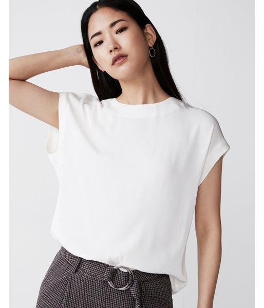 Express Womens Petite Zip Back Blouse