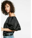 Express Womens Satin Off The Shoulder Blouson