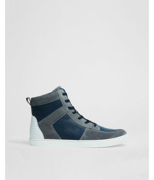 Express Mens Color Blocked High Top Leather