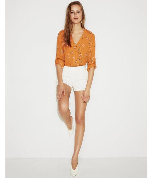 Express Womens Floral Collarless Popover