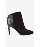 Express Women's Shoes Mixed Texture Pointed Toe Heeled Bootie