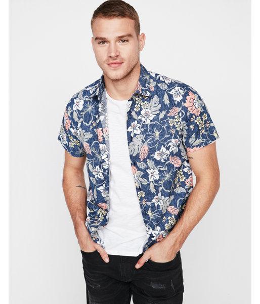 Express Mens Floral Cotton Short