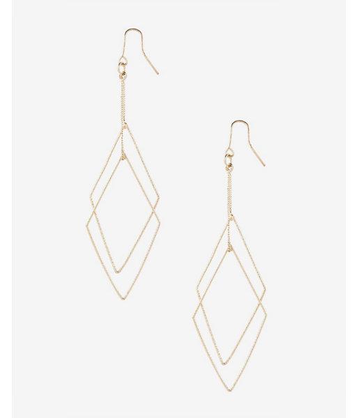 Express Textured Double Diamond Dangle Earrings